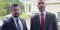 Eduardo Bolsonaro e Paulo Figueiredo  Foto: Reprodução/X / Estadão