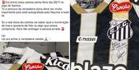 Torcedor fez publicação nas redes sociais procurando pela dona da camisa autografada por Neymar  Foto: Reprodução