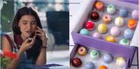  Lorena (Alanis Guillen) ganha caixa de bombons de Juquinha (Gabriela Medvedovsky)  Foto: Reprodução/Globo e Instagram