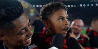 Lorenzo tem 7 anos e é filho de Bruno Henrique  Foto: Reprodução/Sportv