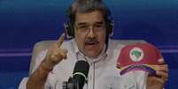 Maduro durante transmissão ao vivo em que arriscou 'portunhol' para pedir apoio dos brasileiros Foto: Reprodução/ Canal VTV / Estadão
