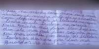Carta escrita por Paulo, de 11 anos, ao Papai Noel, pede saúde para a mãe e condições melhores para família  Foto: Reprodução