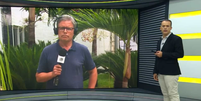 Jornalista comete gafe e apresentador corrige ao vivo  Foto: Reprodução | Globoplay