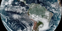 Imagem da Nasa mostra tamanho do ciclone extratropical que atingiu o Sul e o Sudeste do Brasil Foto: Divulgação/NASA