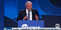 Lula esteve no lançamento do SBT News  Foto: Reprodução/YouTube
