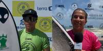 Marcelo Nunes e Silvana Lima estrearam com vitória em etapa da WSL na Praia do Futuro, em Fortaleza (CE) Foto: Gabriel Gatto/Redação Terra