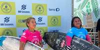 Silvana Lima e Juliana Santos se enfrentam na final da decis&atilde;o feminina da etapa da WSL na Praia do Futuro, em Fortaleza (CE)  Foto: Gabriel Gatto/Terra