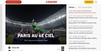 L&acute;&Eacute;quipe exaltou o goleiro do PSG na vit&oacute;ria   Foto: Reprodu&ccedil;&atilde;o/L&acute;&Eacute;quipe