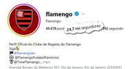 Alcance global do Flamengo no Instagram cresce a cada dia &ndash;  Foto: Reprodu&ccedil;&atilde;o / Jogada10