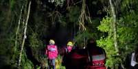 Bombeiros tentam localizar mãe e filha desaparecidas em rio em Santa Catarina  Foto: Divulgação/CBMSC