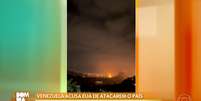 Globo come&ccedil;ou a cobertura do ataque norte-americana &agrave; Venezuela no fim da madrugada, usando imagens de internet  Foto: Reprodu&ccedil;&atilde;o/TV