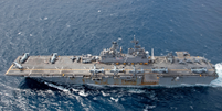 USS Iwo Jima &eacute; um navio de guerra anf&iacute;bio   Foto: Divulga&ccedil;&atilde;o/Marinha dos Estados Unidos