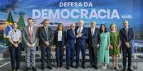 O presidente da Rep&uacute;blica, Luiz In&aacute;cio Lula da Silva (PT), durante a Cerim&ocirc;nia em Defesa da Democracia, no Pal&aacute;cio do Planalto. Bras&iacute;lia  Foto: Ricardo Stuckert/PR
