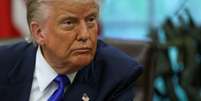 Presidente dos EUA, Donald Trump no Sal&atilde;o Oval da Casa Branca, em Washington, D.C., EUA
5 de maio de 2025 
REUTERS/Leah Millis  Foto: Reuters