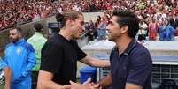 Filipe Luis e Abel Ferreira   Foto: Wagner Meier/Getty Images / Esporte News Mundo