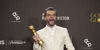 Wagner Moura comemora Globo de Ouro  Foto: Jeff Kravitz/FilmMagic / Getty Images