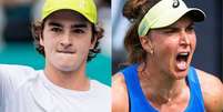 Jo&atilde;o Fonseca e Bia Haddad sofreram queda nos rankings da ATP e WTA, respectivamente. Foto: Reprodu&ccedil;&atilde;o/Miami Open via X e Rob Prange/Bad Homburg Open / Estad&atilde;o