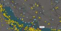 Avi&atilde;o da Marinha dos Estados Unidos sobrevoou &aacute;rea pr&oacute;xima &agrave; costa do Ir&atilde;; pa&iacute;s asi&aacute;tico vive onda de protestos  Foto: Reprodu&ccedil;&atilde;o/FlightRadar24 / Estad&atilde;o