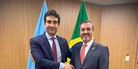 O Diretor-Geral da Polícia Federal, Andrei Rodrigues, recebeu nesta quarta-feira (14/1) o Diretor do @BancoCentralBR , Gabriel Galipolo.  Foto: Reprodução do X/@policiafederal / Estadão