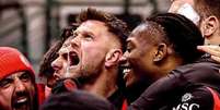Fr&uuml;llkug marca primeiro gol com a camisa do Milan - Divulga&ccedil;&atilde;o/ACMilan Foto: Jogada10