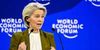 Ursula von der Leyen durante discurso em Davos  Foto: ANSA / Ansa - Brasil