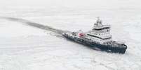 A Finlândia é líder mundial no projeto e construção de navios quebra-gelos  Foto: Aker Arctic Technology / BBC News Brasil