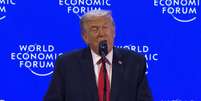 Donald Trump faz discurso em Davos, na Su&iacute;&ccedil;a, durante o F&oacute;rum Econ&ocirc;mico Mundial  Foto: Reprodu&ccedil;&atilde;o/Youtube