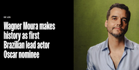 Los Angeles Times destacou que Wagner Moura 'faz história'  Foto: Reprodução / BBC News Brasil