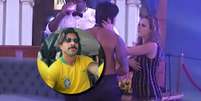 O momento em que Ana Paula estapeia Renan no 'BBB16' e, no destaque, o modelo convocando a uni&atilde;o da direita  Foto: Reprodu&ccedil;&atilde;o/Facebook e Reprodu&ccedil;&atilde;o/@renan_oliveira_1