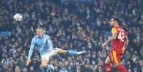 Haaland comemora gol que abriu o caminho da vit&oacute;ria do Manchester City - Foto: Stu Forster/Getty Images / Jogada10