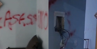 Apartamento de s&iacute;ndico suspeito de matar corretora em GO &eacute; destru&iacute;do e pichado: 'Assassino'  Foto: Reprodu&ccedil;&atilde;o
