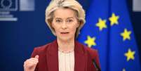 Presidente da Comiss&atilde;o Europeia, Ursula von der Leyen, que em dezembro anunciou fim da importa&ccedil;&atilde;o  Foto: ANSA / Ansa - Brasil