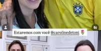Michelle Bolsonaro publicou mensagem de apoio &agrave; deputada federal Caroline de Toni (PL-SC) em meio a impasse no PL sobre a disputa pelo Senado em Santa Catarina  Foto: @michellebolsonaro via Instagram / Estad&atilde;o
