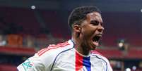 Endrick comemorando um gol pelo Lyon na Copa da Fran&ccedil;a   Foto: Divulga&ccedil;&atilde;o/Lyon / Esporte News Mundo