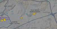 Aproxima&ccedil;&atilde;o entre o Boeing 787 e o jato particular foi registrada no Flightradar24 Foto: Reprodu&ccedil;&atilde;o/Flightradar24 / Estad&atilde;o