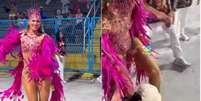 Musa do Salgueiro, L&iacute;via Andrade passa por perrengue na Sapuca&iacute; com sand&aacute;lia quebrada &mdash; Foto: Portal do Samba  Foto: Instagram/reprodu&ccedil;&atilde;o / Contigo