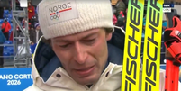 Noruegu&ecirc;s confessa trai&ccedil;&atilde;o e chora ap&oacute;s conquistar bronze nos Jogos de Inverno de Mil&atilde;o-Cortina  Foto: Reprodu&ccedil;&atilde;o/NRK