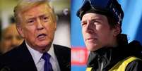 Presidente dos EUA, Donald Trump (&agrave; esq.), e esquiador Hunter Hess, que representa os EUA nos Jogos Ol&iacute;mpicos de Inverno  Foto: Getty Images