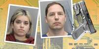 Ilustra&ccedil;&atilde;o re&uacute;ne fotos de Juliana Peres Magalh&atilde;es, de Brendan Banfield e de uma arma em primeiro plano e imagem de fundo com uma casa   Foto: BBC News Brasil