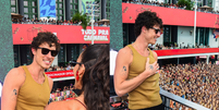 Shawn Mendes fica surpreso com multid&atilde;o durante carnaval com Bruna Marquezine em Salvador  Foto: Webert Belicio /Agnews