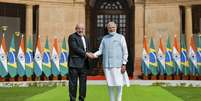 Presidente da Rep&uacute;blica, Luiz In&aacute;cio Lula da Silva, ap&oacute;s reuni&atilde;o com o primeiro-ministro da Rep&uacute;blica da &Iacute;ndia, Narendra Modi  Foto: Ricardo Stuckert/PR