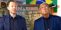 Galvão Bueno e Tiago Leifert se intercalarão em transmissões de jogos da Copa do Mundo pelo SBT –  Foto: Reprodução / SBT  / Jogada10