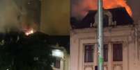 Bombeiros controlam ap&oacute;s 8 h inc&ecirc;ndio que atingiu pr&eacute;dio da Faculdade de Direito da USP  Foto: Reprodu&ccedil;&atilde;o/TV Globo