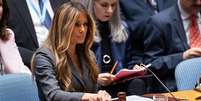 Melania Trump em reunião do Conselho da ONU  Foto: Mostafa Bassim/Anadolu via Getty Images
