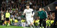 Federico Valverde (Real Madrid) durante jogo contra o Benfica, no dia 25.02.2026. Foto: Aflo Co. Ltd / Alamy