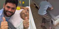 Caio e seu avô, Anésio | imagem da queda do vovô Anésio  Foto: Reprodução | Instagram