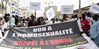 Manifesta&ccedil;&atilde;o pedindo a criminaliza&ccedil;&atilde;o do homossexualismo no Senegal, em Dacar, 23 de maio de 2025 (imagem de ilustra&ccedil;&atilde;o).  Foto: AFP - SEYLLOU / RFI