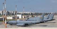 Aviões KC-135 dos Estados Unidos no Aeroporto Ben Gurion, em Israel  Foto: ANSA / Ansa - Brasil