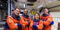 Os astronautas da missão Artemis 2: Reid Wiseman, Victor Glover, Christina Koch e Jeremy Hansen Foto: Frank Michaux/Nasa/Divulgação / Estadão