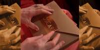 A caixinha de papel n&atilde;o reservava grande surpresa a quem estava assistindo ao Oscar no teatro  Foto: Reprodu&ccedil;&atilde;o